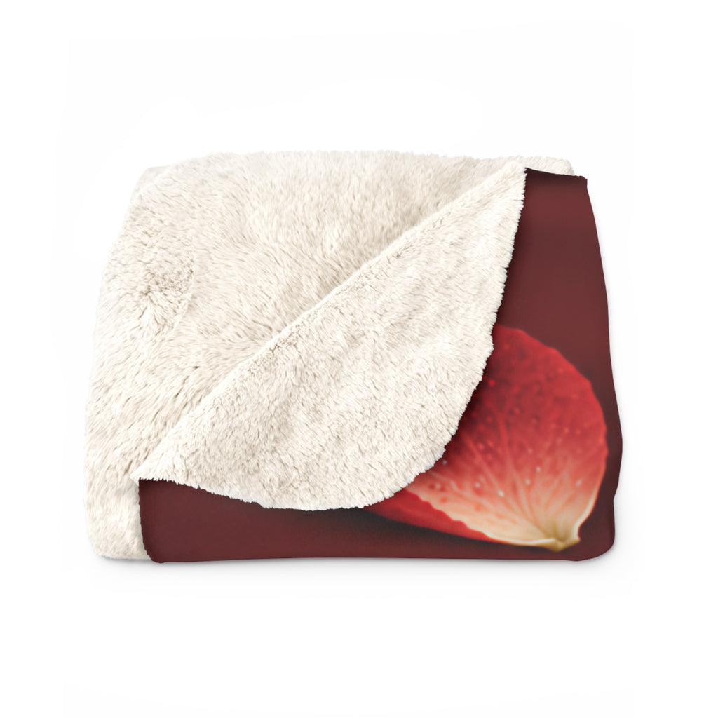 Red Rose Sherpa Fleece Blanket – Romantic Floral Throw for Valentine’s Day