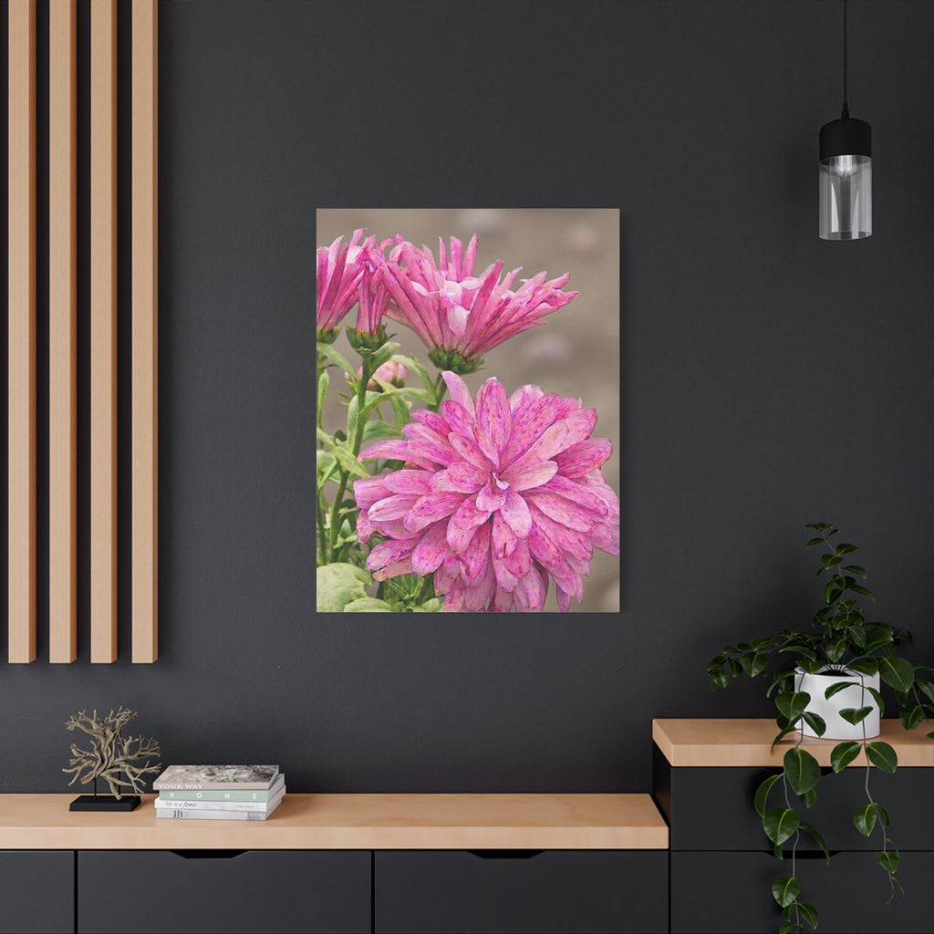 Pink Floral Canvas Wall Art – Elegant Pink Flower Wall Decor