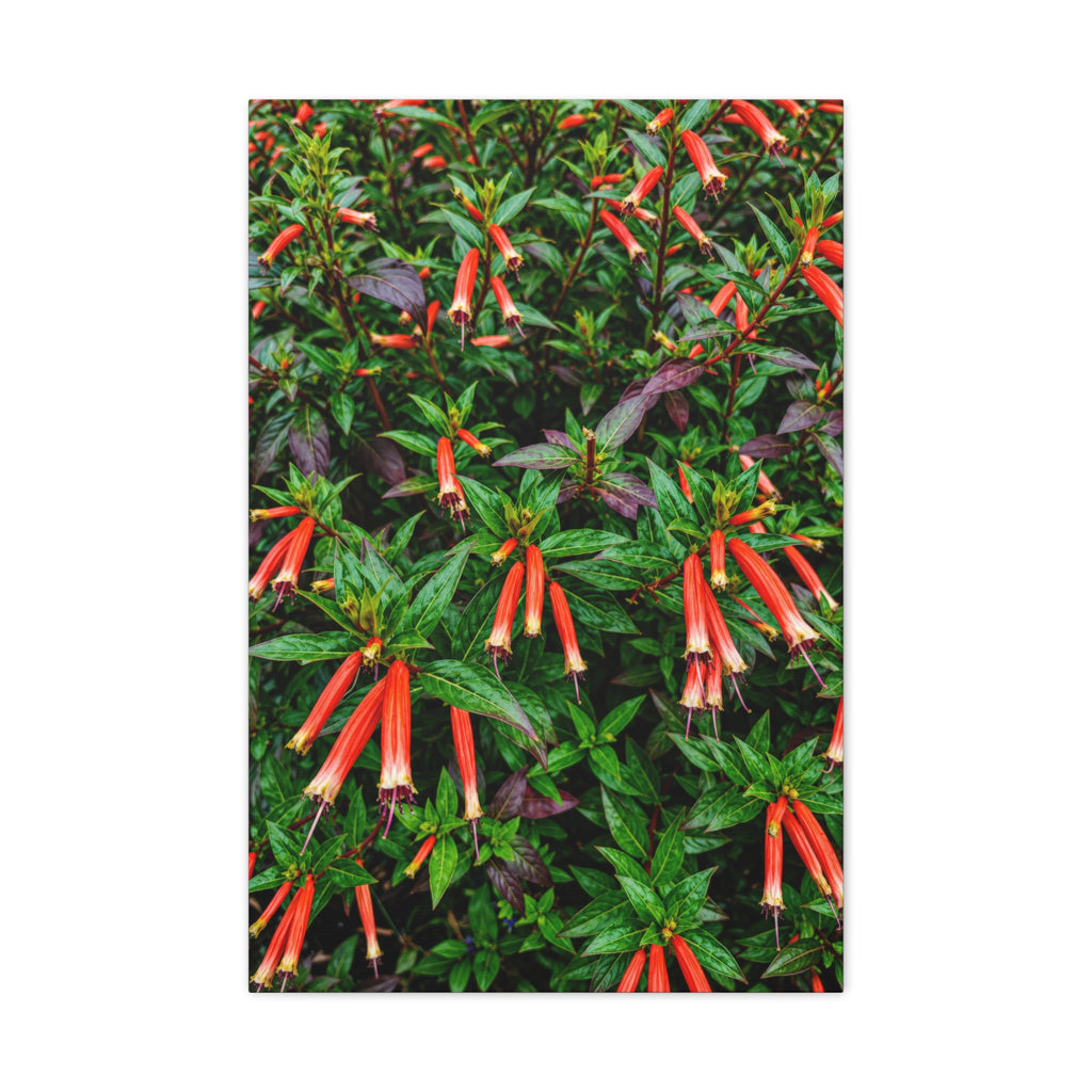 Ember Bells Floral Canvas Wall Art – Warm Botanical Flower Decor