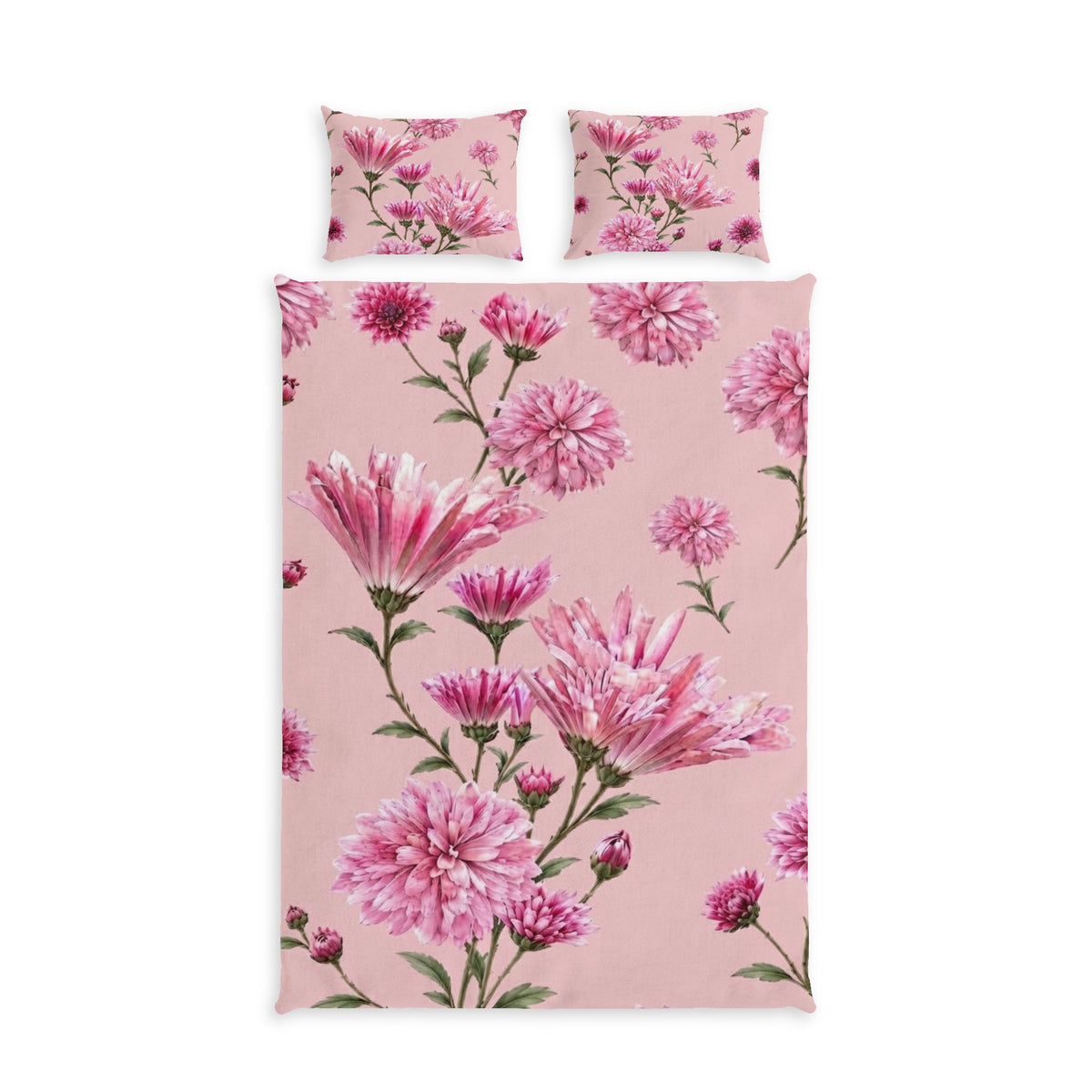 Floral Cotton Duvet Cover — Pink Wildflower Bed Set