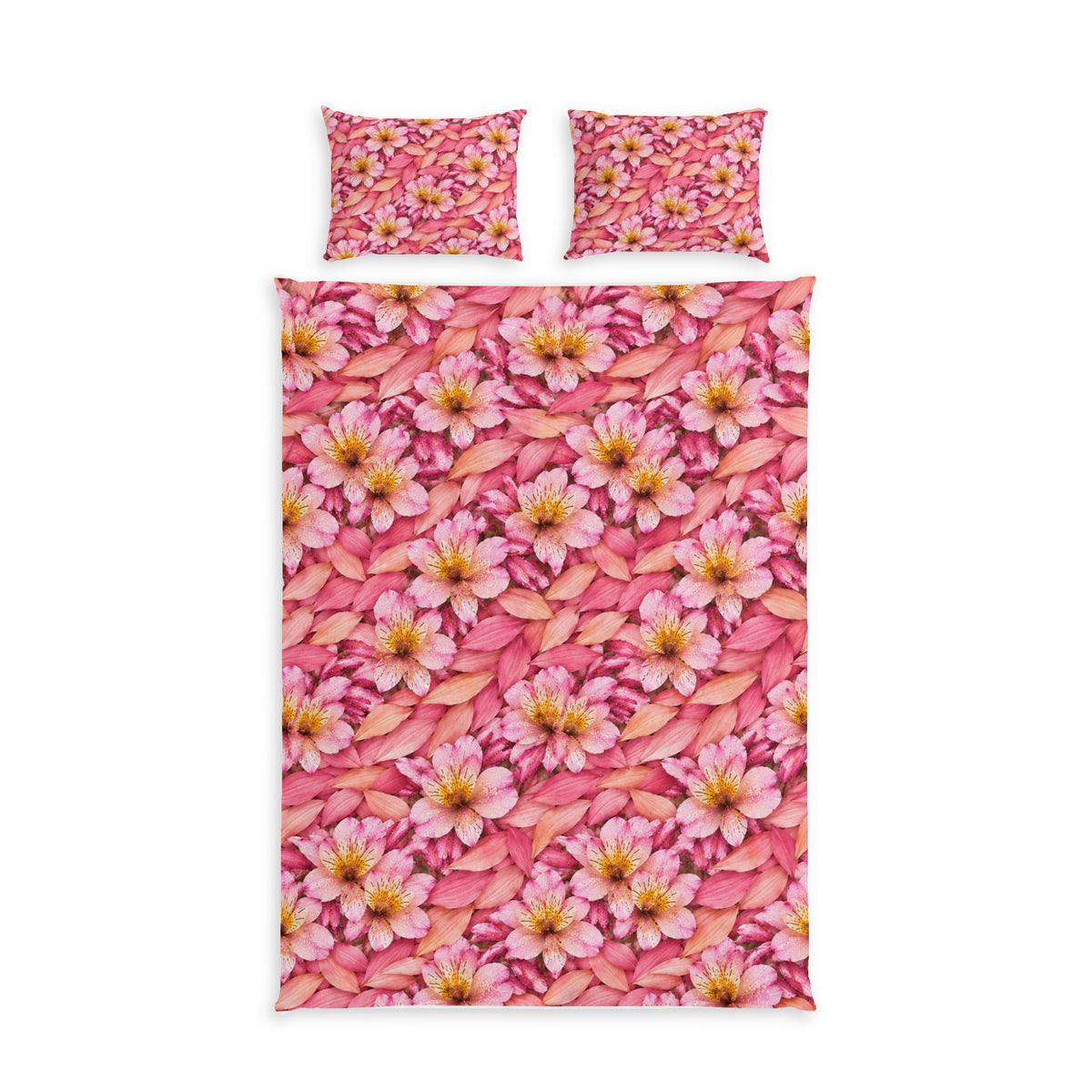 Pink Floral Cotton Bed Set – Ditsy Blossom Duvet Cover & Pillowcases