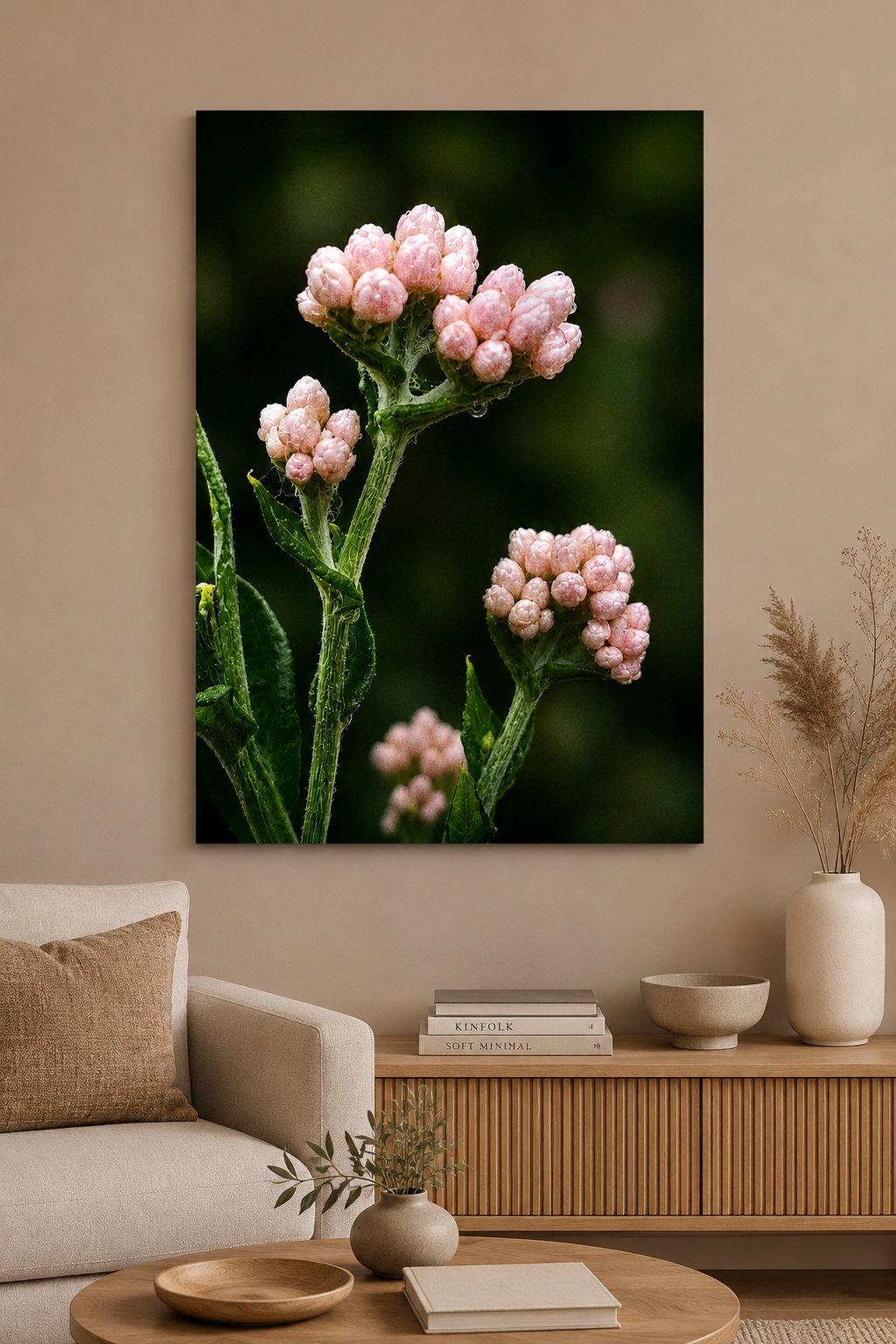 Botanical Pink Buds Canvas Wall Art