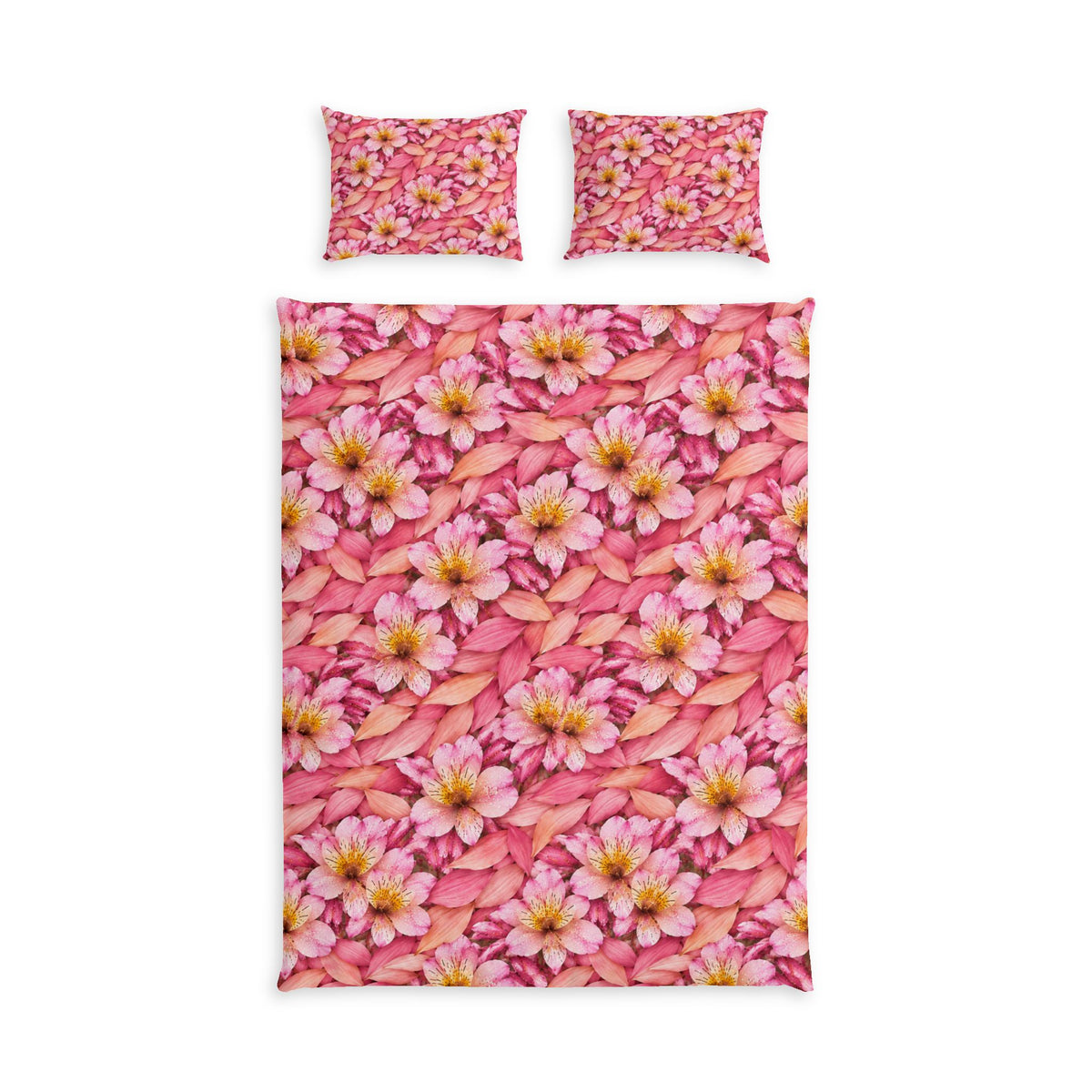 Pink Floral Cotton Bed Set – Ditsy Blossom Duvet Cover & Pillowcases