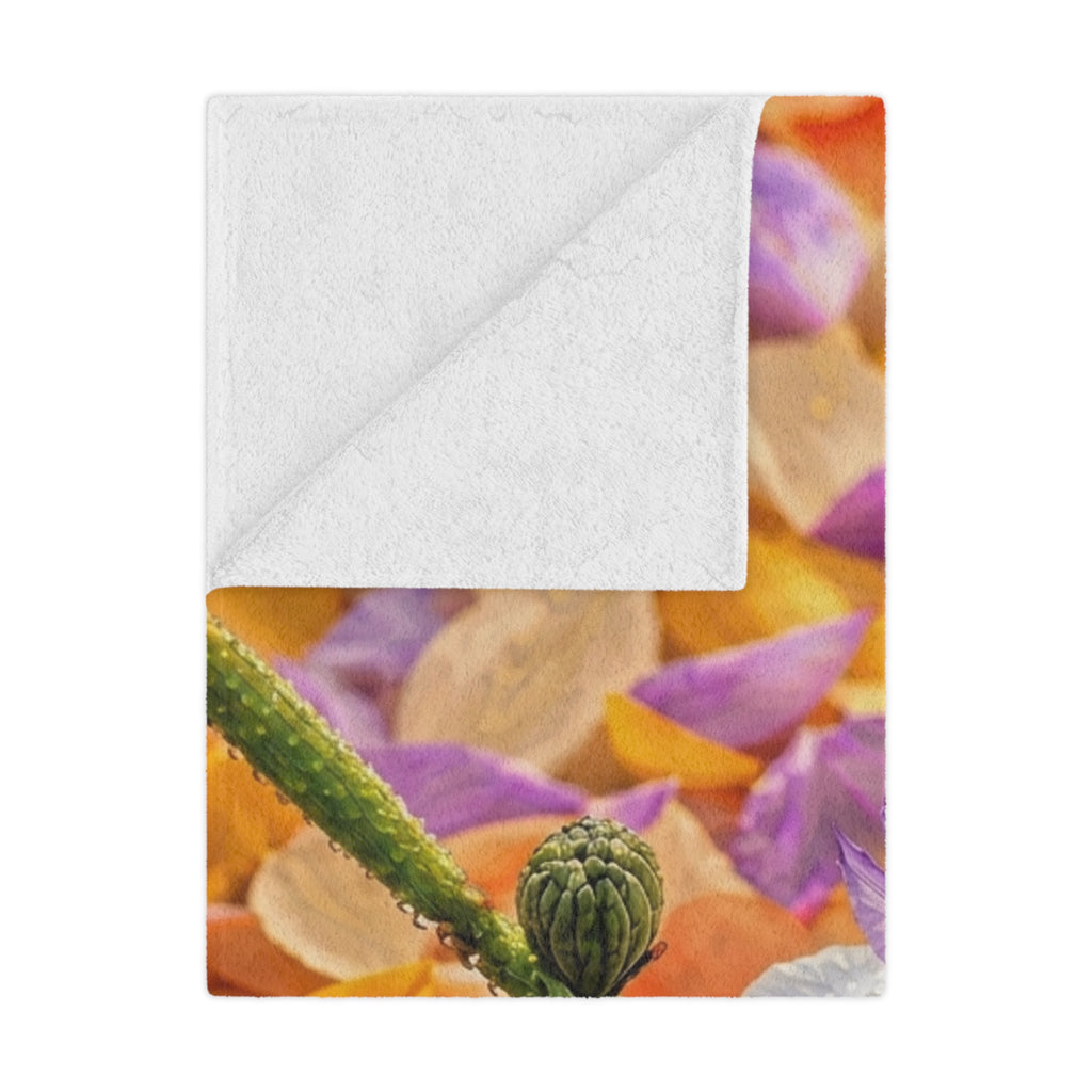 Autumn Petals Minky Blanket — Cozy Fall Leaf Throw in Orange & Purple