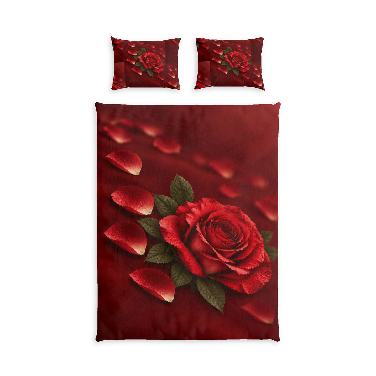 Red Rose Cotton Bed Set
