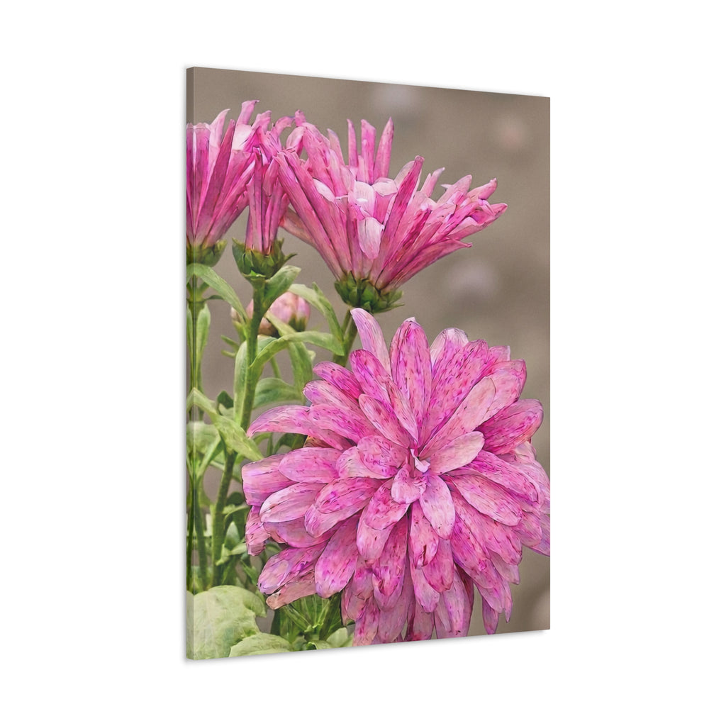 Pink Floral Canvas Wall Art – Elegant Pink Flower Wall Decor