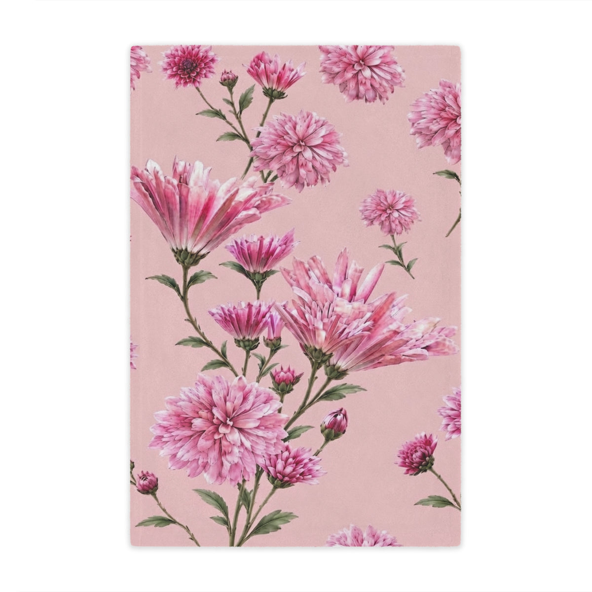 Pink Floral Minky Blanket — Soft Plush Throw with Pink Petals
