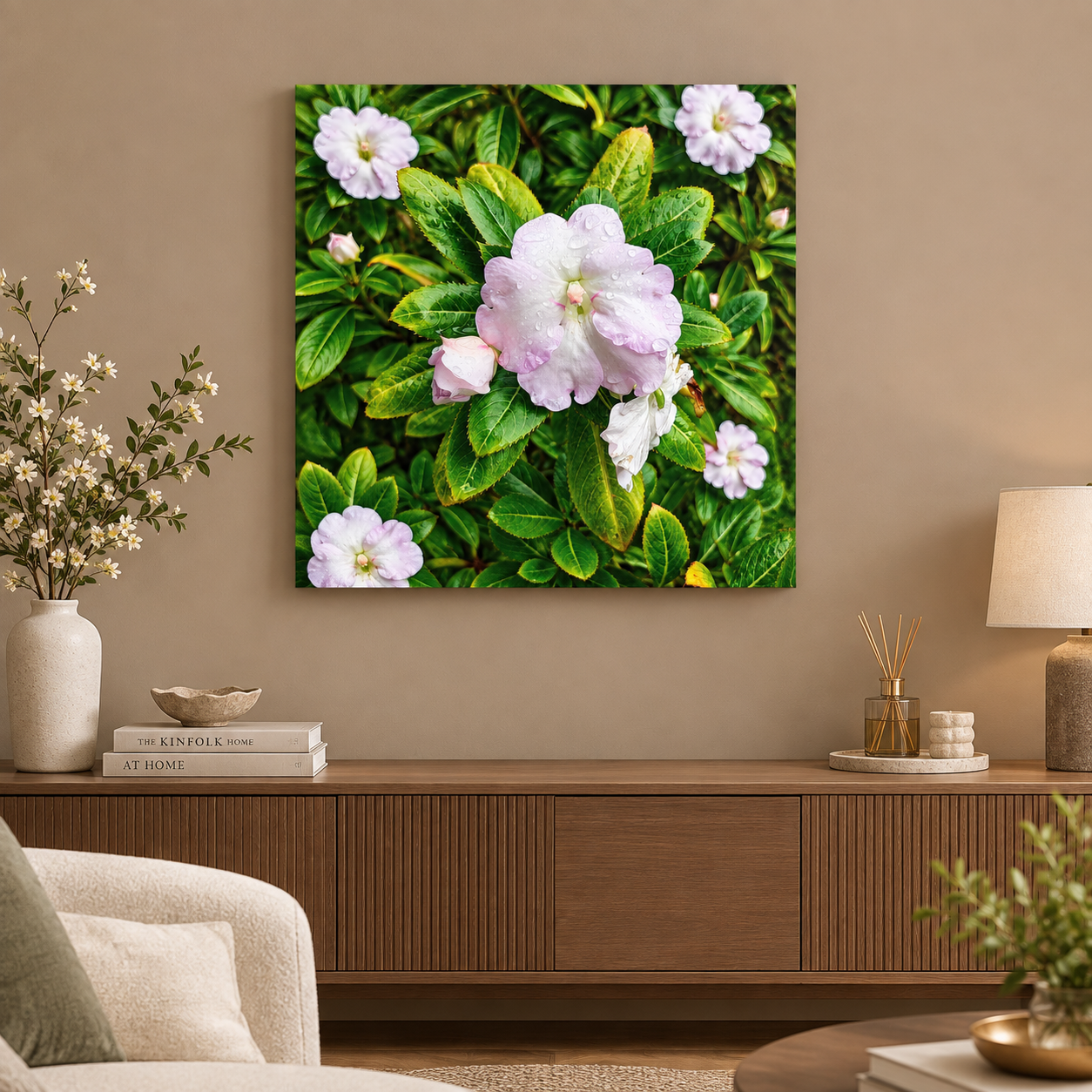 Luxury Pink Floral Canvas Wall Art – Elegant Botanical Nature Print
